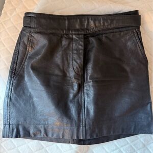 Rag & Bone Chic Black Leather Mini Skirt